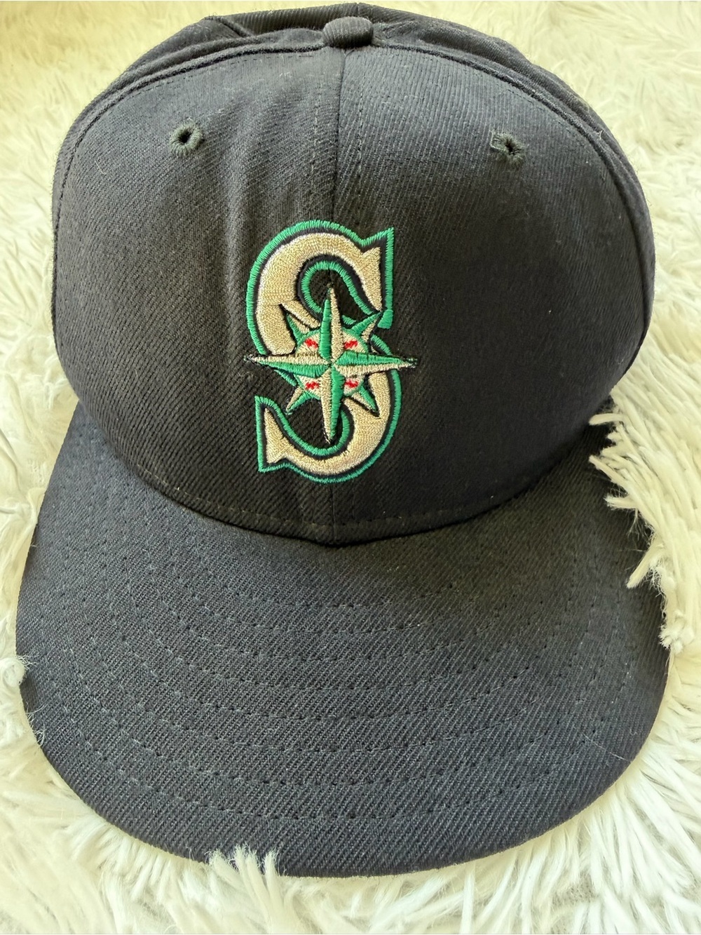 Vintage Seattle Mariners New Era Fitted Hat 6 3/4 MLB Made In USA